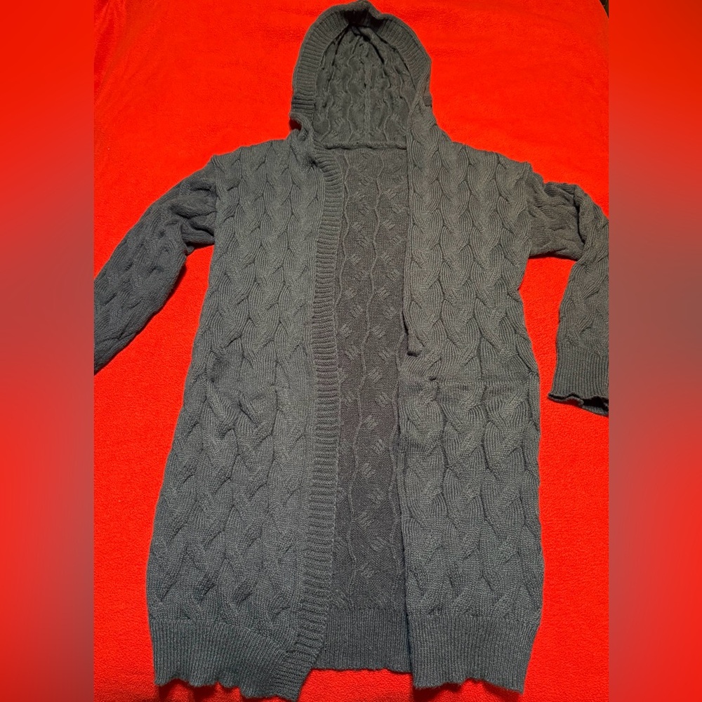 Cozy Blue Cable Knit Cardigan